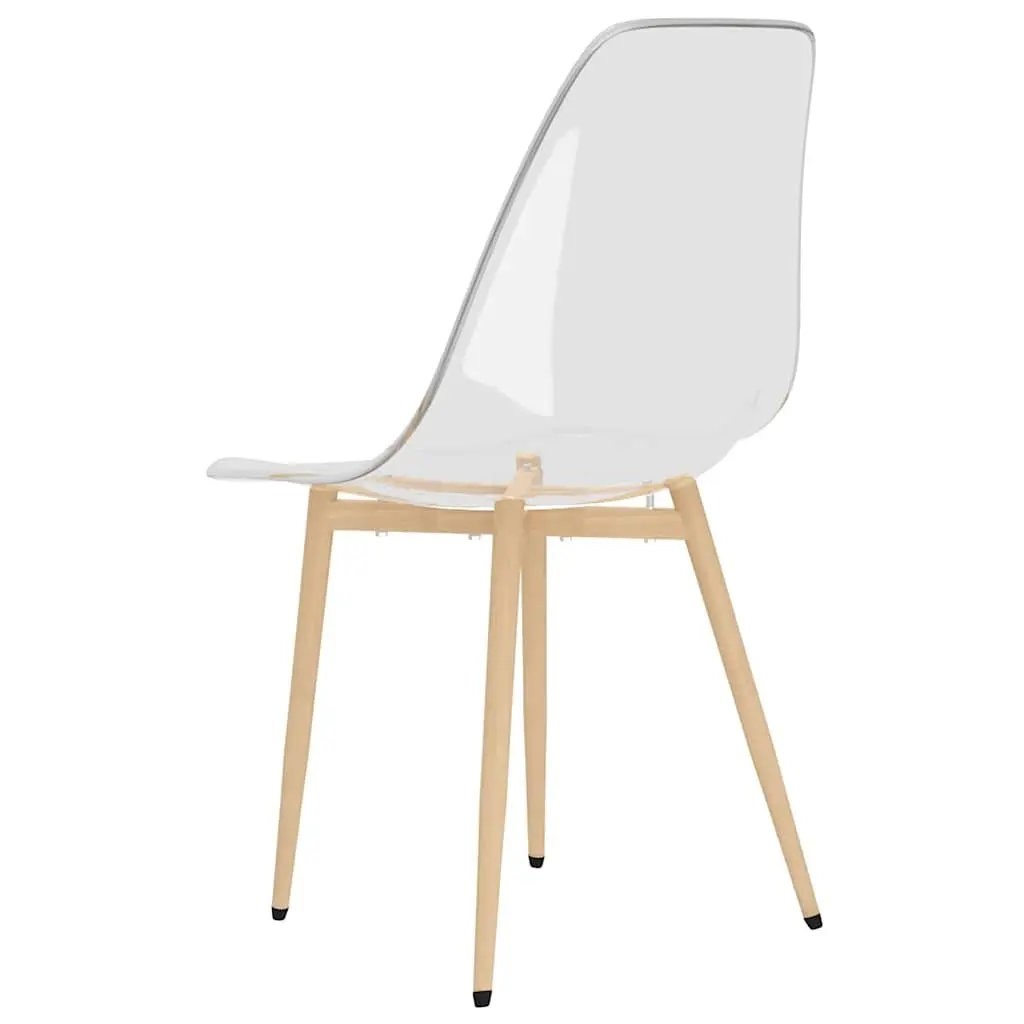 Dining Chairs 2 pcs Transparent Seat Kitchen Room Furniture Ergonomic Backrest