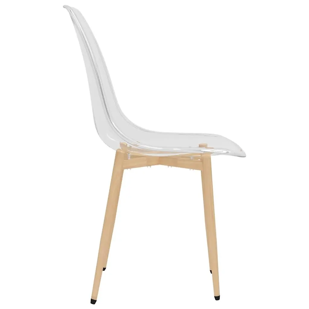 Dining Chairs 2 pcs Transparent Seat Kitchen Room Furniture Ergonomic Backrest