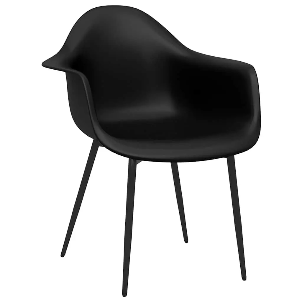Dining Chairs Ergonomic Black Polypropylene 4 Piece