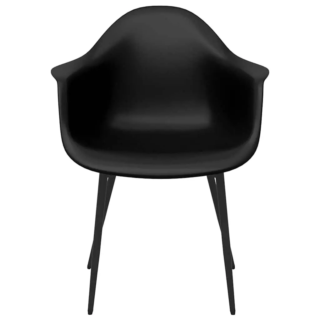 Dining Chairs Ergonomic Black Polypropylene 4 Piece
