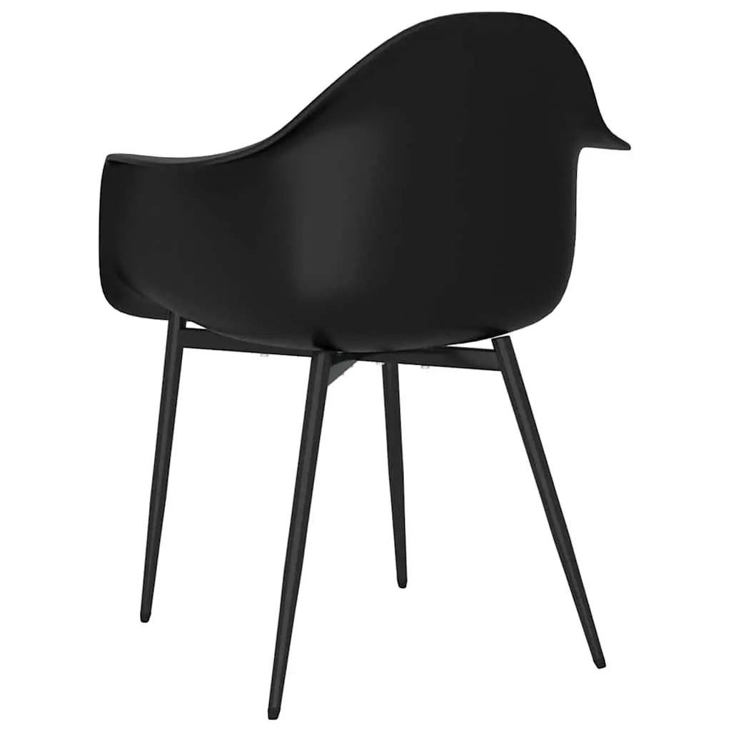 Dining Chairs Ergonomic Black Polypropylene 4 Piece