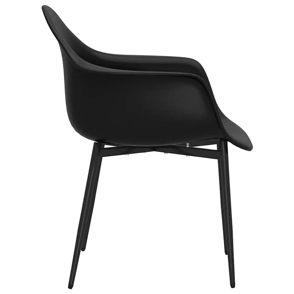 Dining Chairs Ergonomic Black Polypropylene 4 Piece