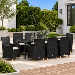 Reliable 9 Piece Outdoor Dining Set for All Seasons