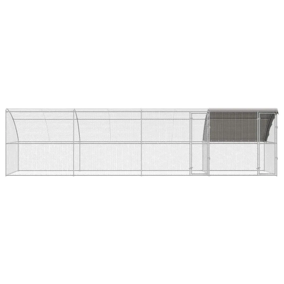 Chicken Cage Outdoor Aviary 800x200x200cm Silver 4 Piece