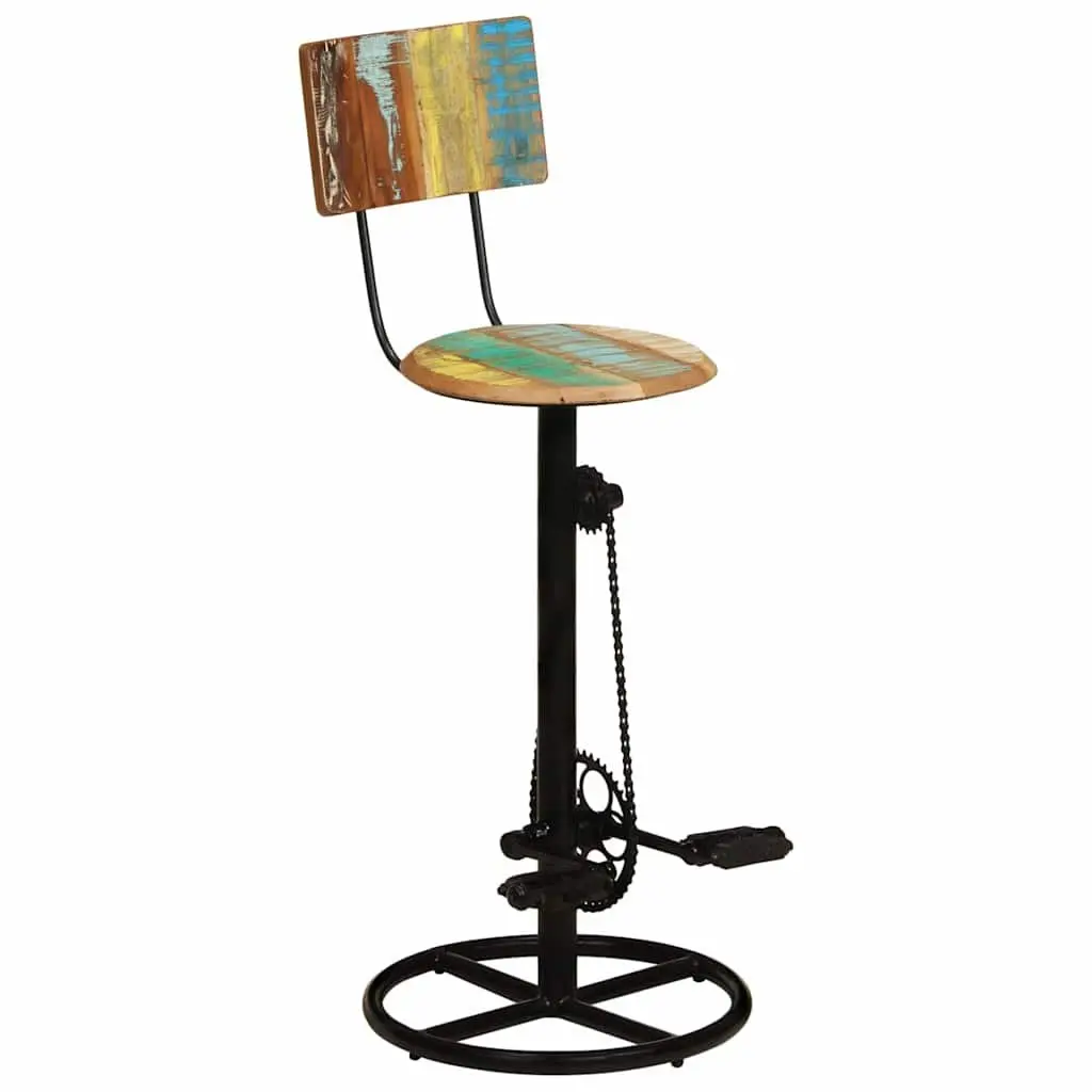 Bar Stools Kitchen Dining Room Seating 2 pcs Solid Reclaimed Wood Multicolour