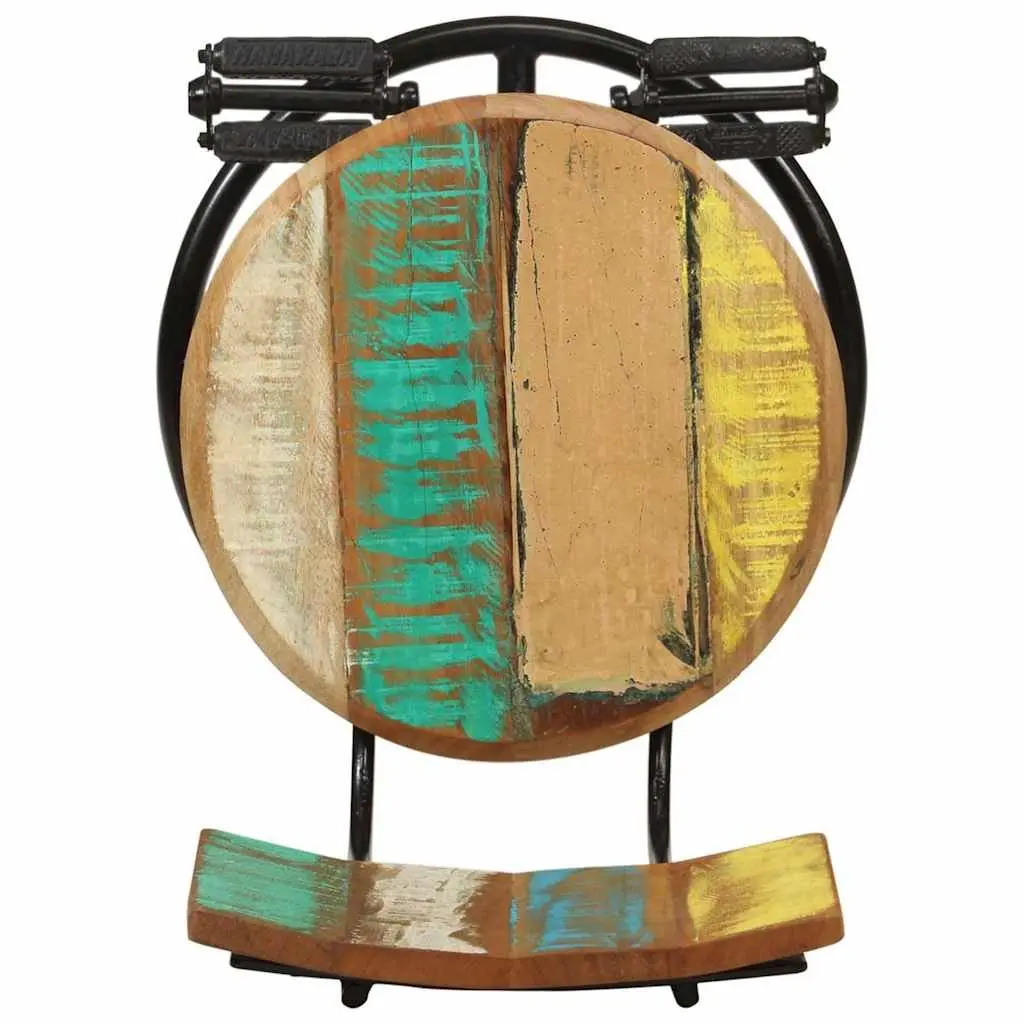 Bar Stools Kitchen Dining Room Seating 2 pcs Solid Reclaimed Wood Multicolour