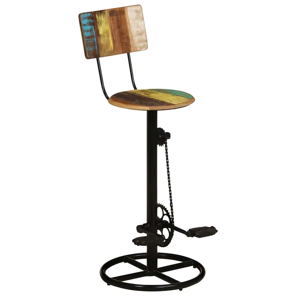 Bar Stools Kitchen Dining Room Seating 2 pcs Solid Reclaimed Wood Multicolour