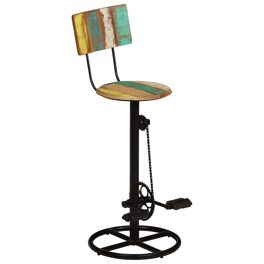 Bar Stools Kitchen Dining Room Seating 2 pcs Solid Reclaimed Wood Multicolour
