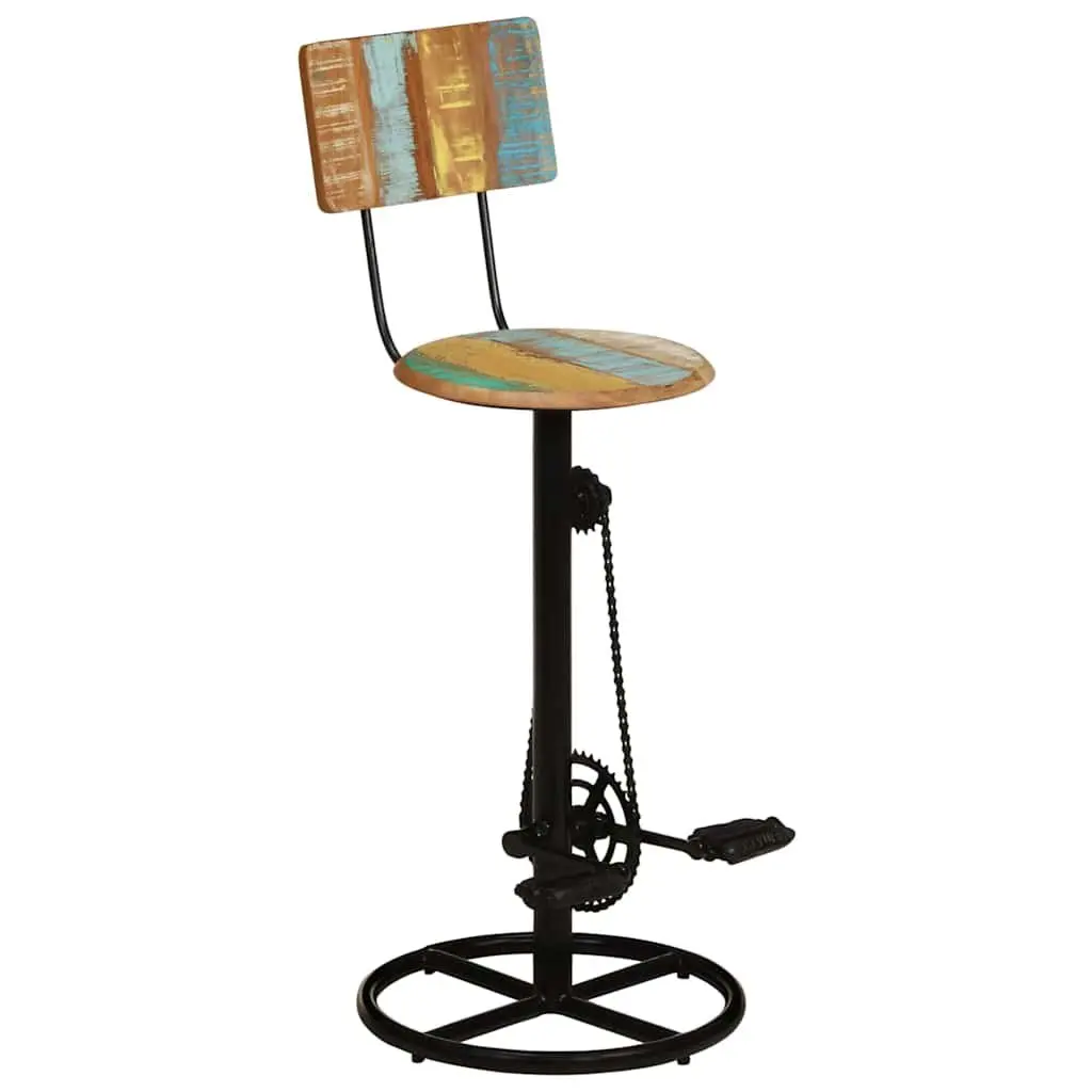 Bar Stools Kitchen Dining Room Seating 2 pcs Solid Reclaimed Wood Multicolour