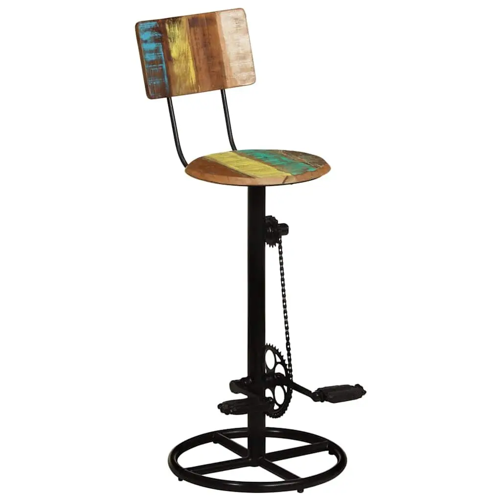 Bar Stools Kitchen Dining Room Seating 2 pcs Solid Reclaimed Wood Multicolour