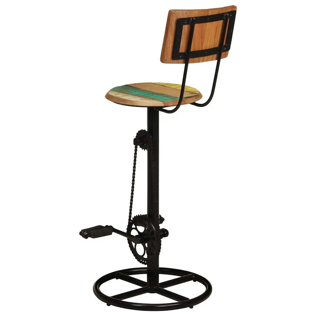 Bar Stools Kitchen Dining Room Seating 2 pcs Solid Reclaimed Wood Multicolour