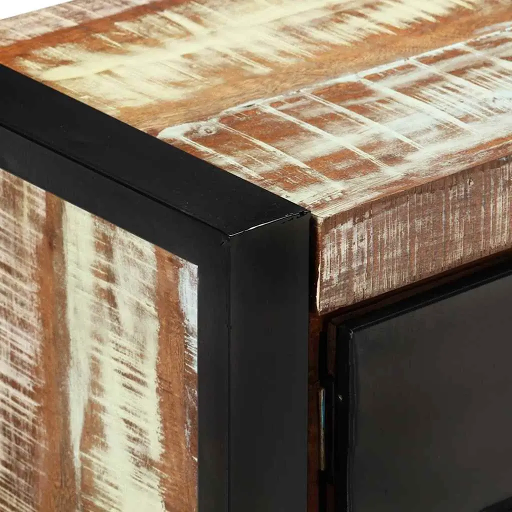 Reclaimed Wood TV Stand Storage Unit 120x30x40cm with 3 Compartments and Drawer Multi Colour