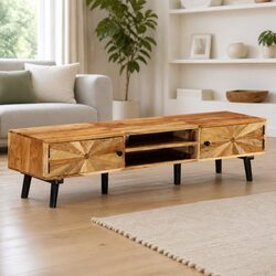 Reliable Storage TV Cabinet in Solid Acacia Wood