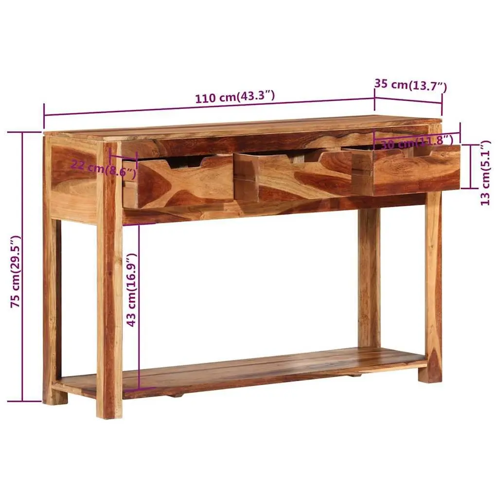 Wooden Console Table Side Hallway End Table 110x35x75 cm Brown