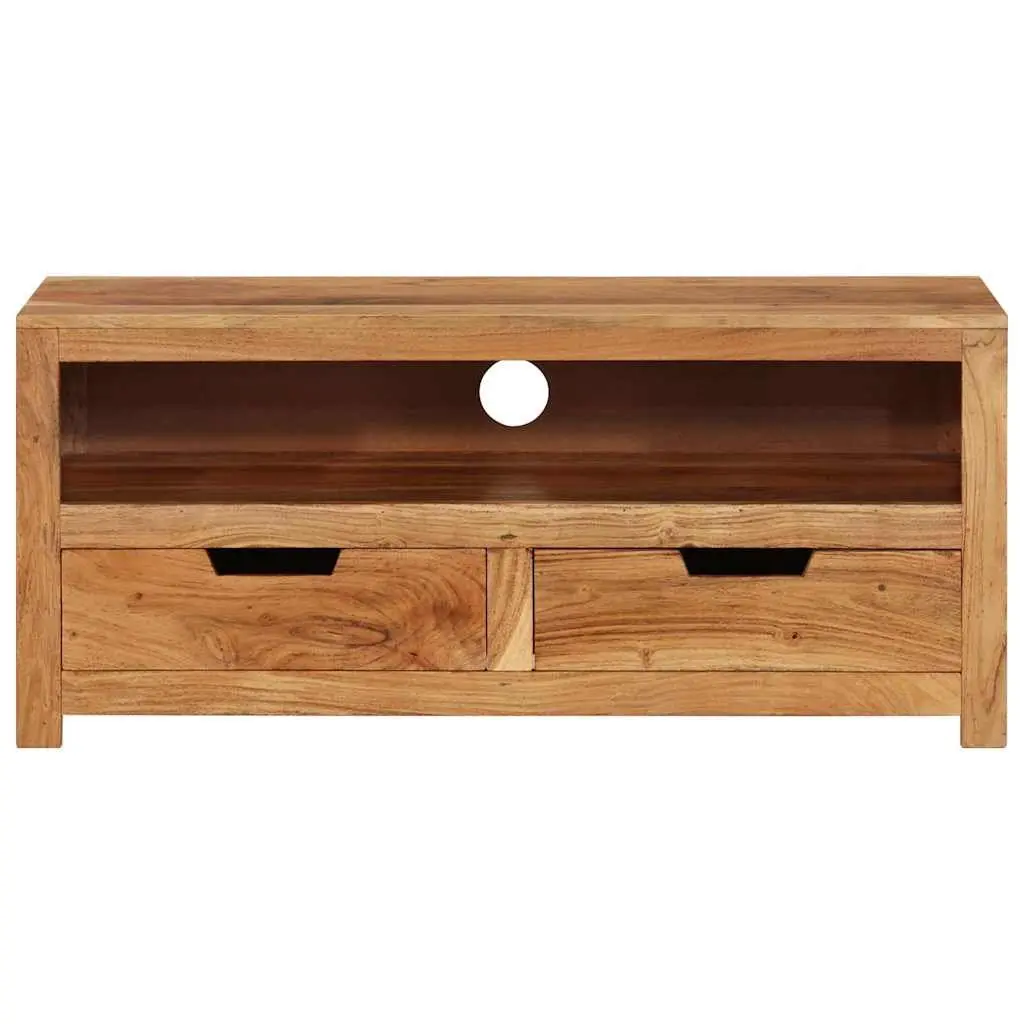 TV Cabinet 88x35x40 cm Solid Wood Acacia Brown Living Room Storage Unit