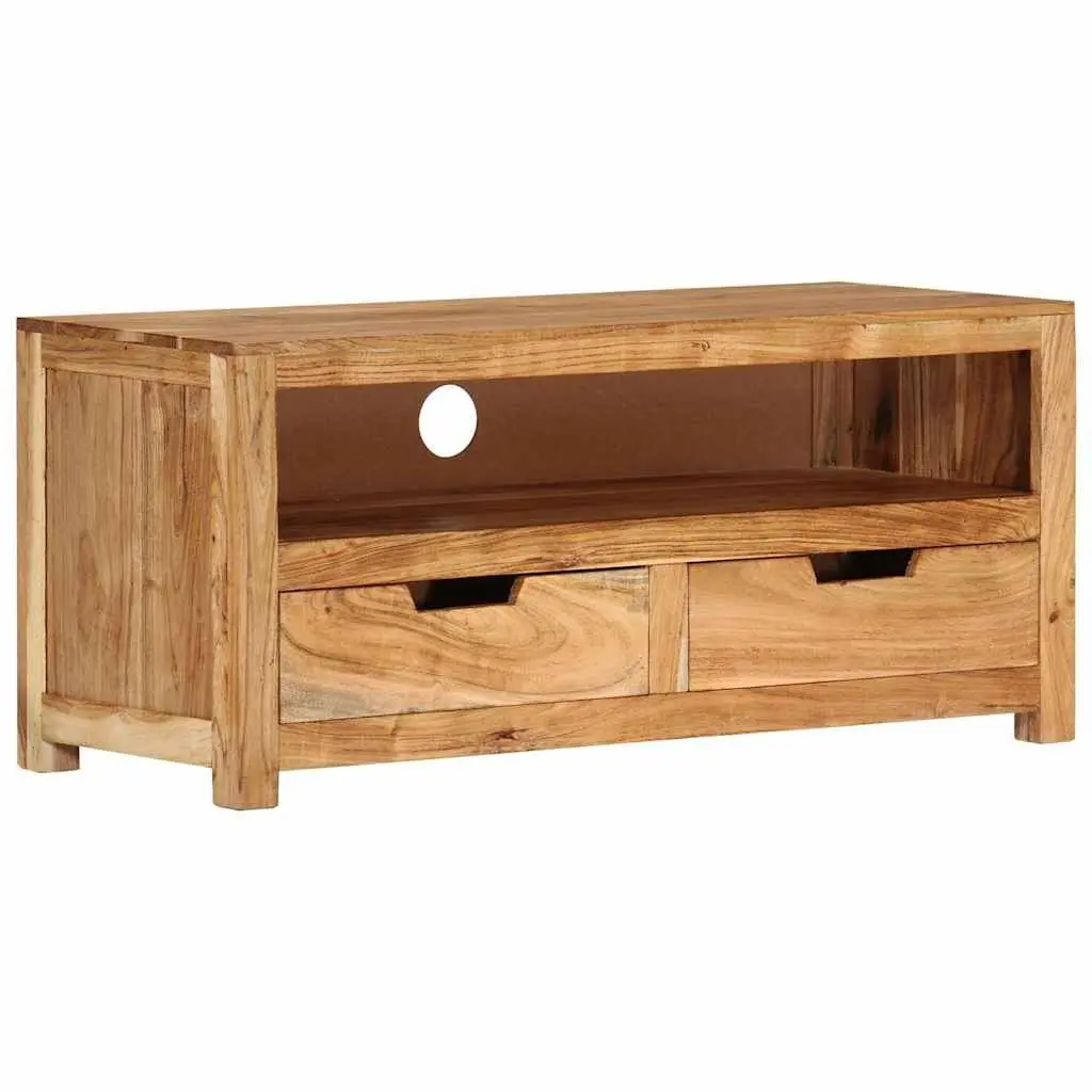 TV Cabinet 88x35x40 cm Solid Wood Acacia Brown Living Room Storage Unit
