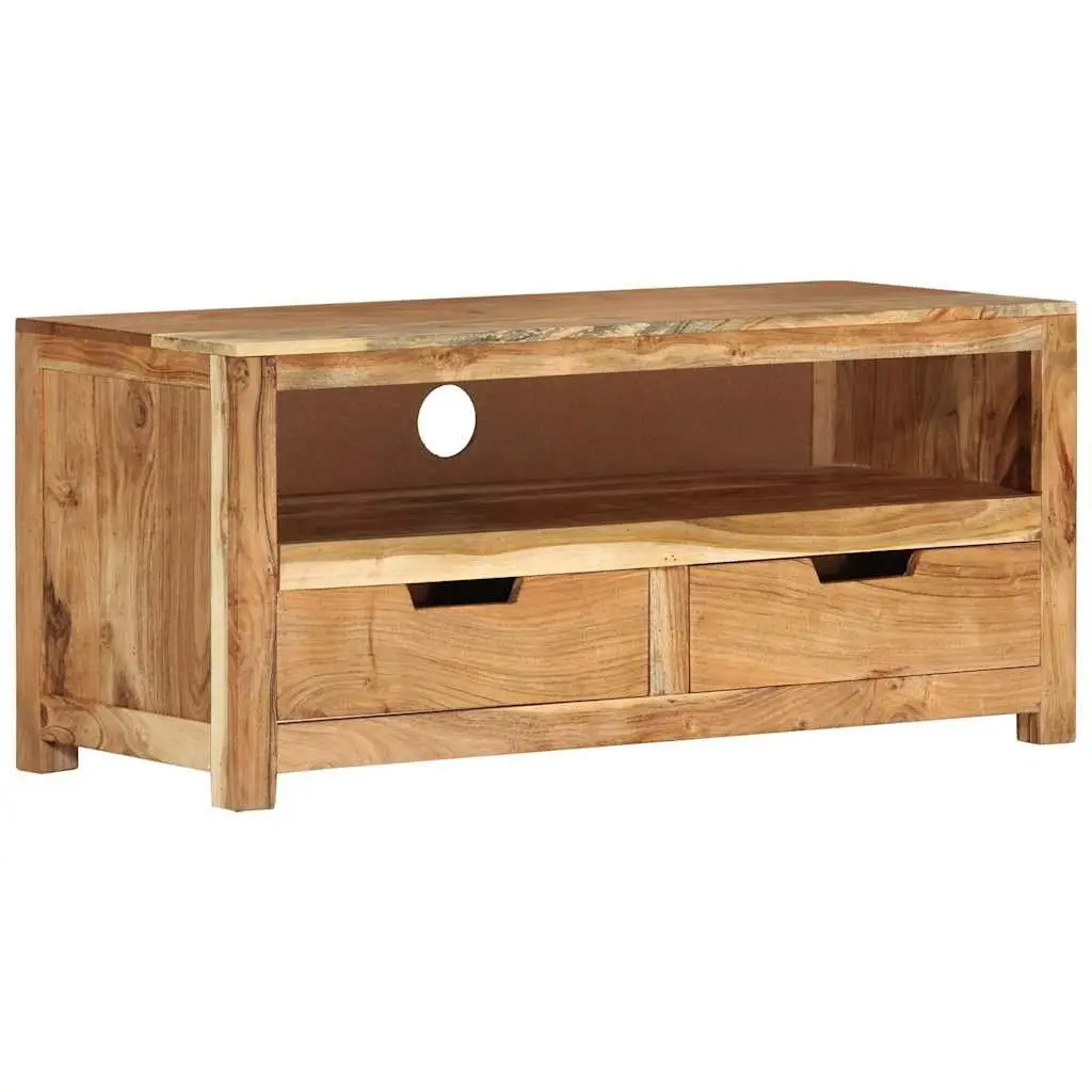TV Cabinet 88x35x40 cm Solid Wood Acacia Brown Living Room Storage Unit