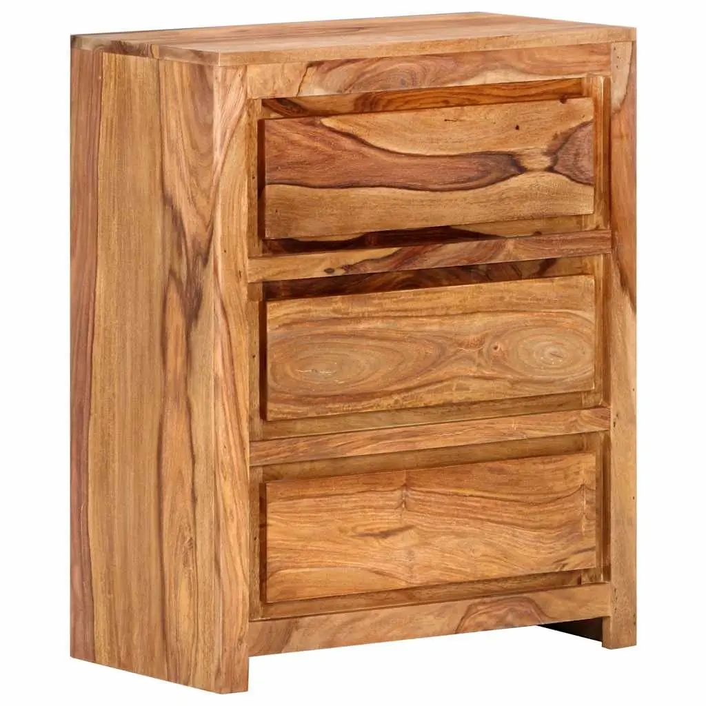 Drawer Cabinet Storage Chest 60x33x75 cm Solid Wood Acacia 3 Drawers Brown