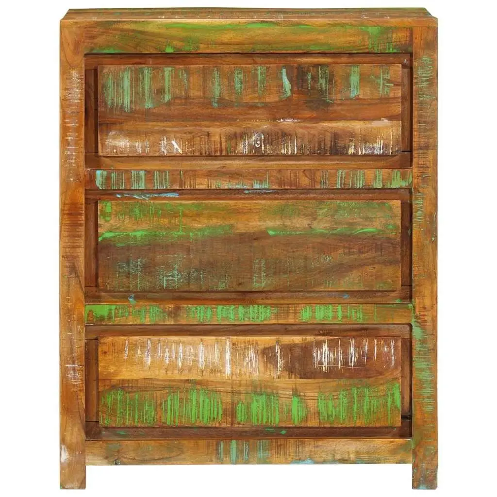 Drawer Cabinet Chest of Drawers Solid Reclaimed Wood Multicolour Storage