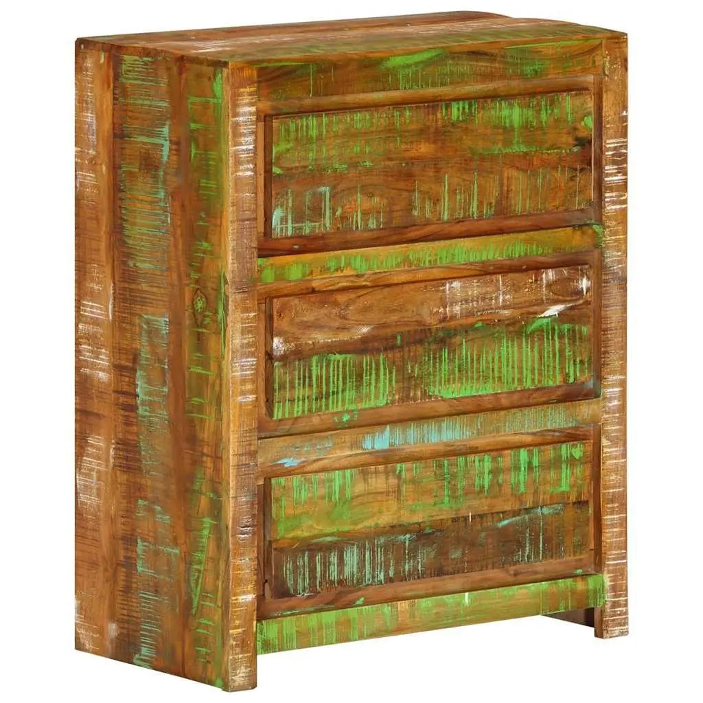 Drawer Cabinet Chest of Drawers Solid Reclaimed Wood Multicolour Storage