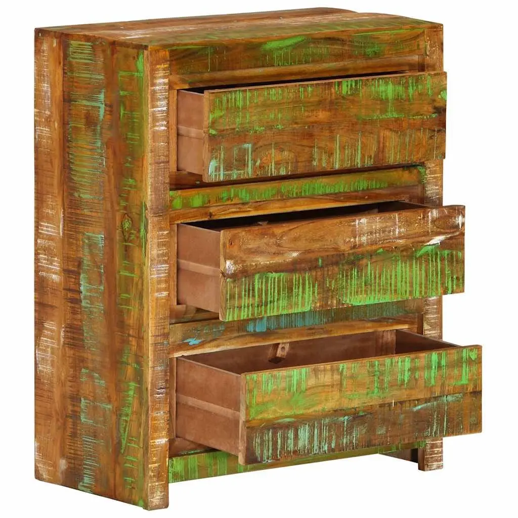 Drawer Cabinet Chest of Drawers Solid Reclaimed Wood Multicolour Storage