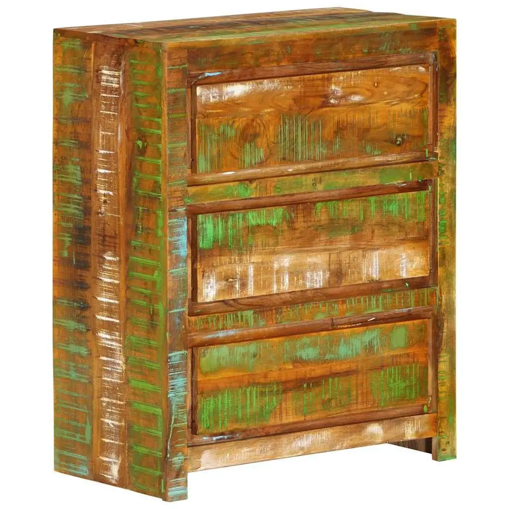 Drawer Cabinet Chest of Drawers Solid Reclaimed Wood Multicolour Storage