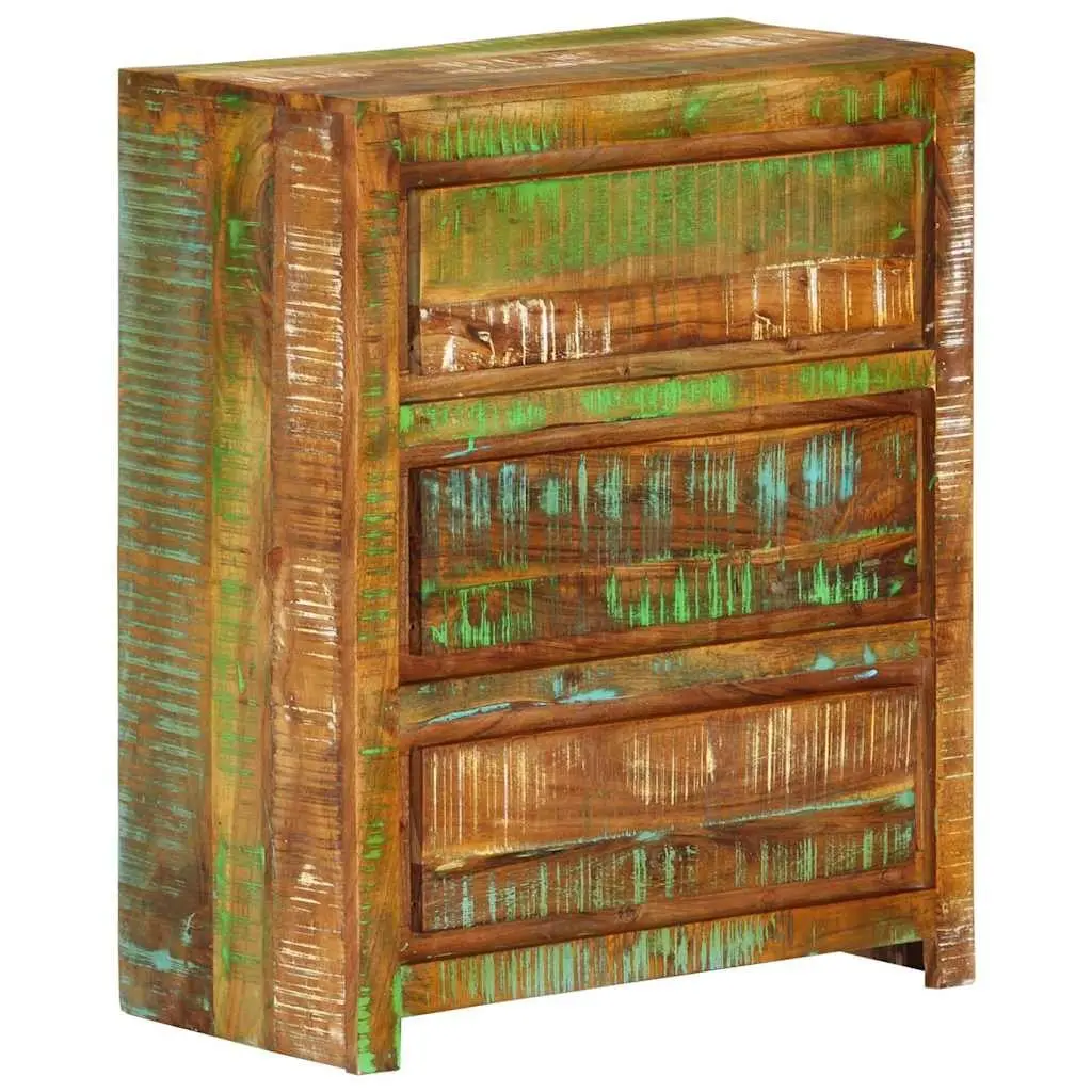 Drawer Cabinet Chest of Drawers Solid Reclaimed Wood Multicolour Storage