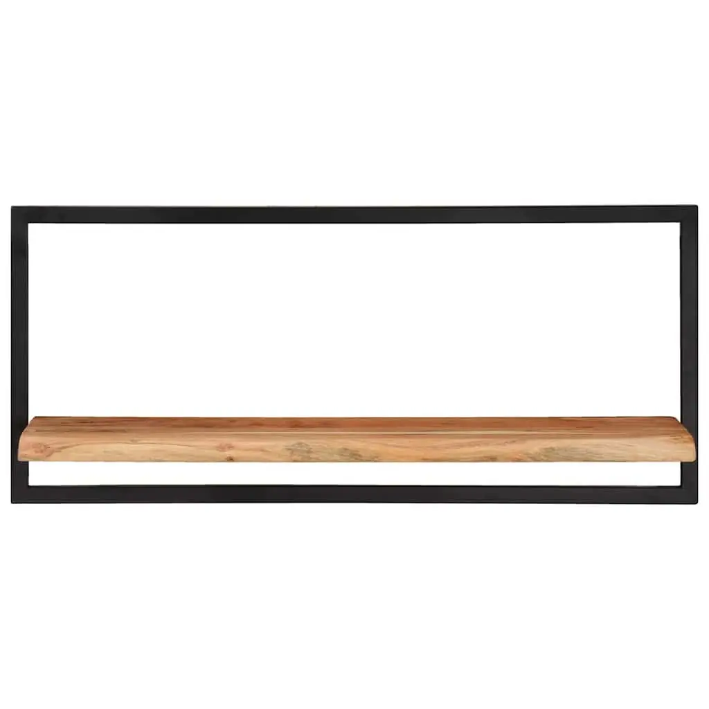 Wall Shelves Floating Display Shelf 80x25x35 cm Brown Wood Steel Frame 2 Pieces