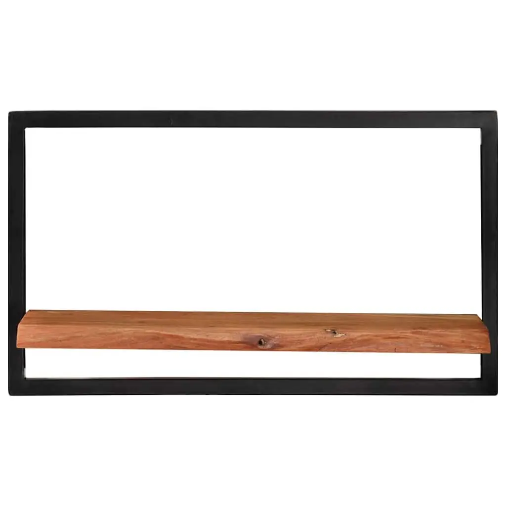 Wooden Wall Shelves Floating Storage Display 60 x 25 x 35 cm Brown Acacia 2 Piece
