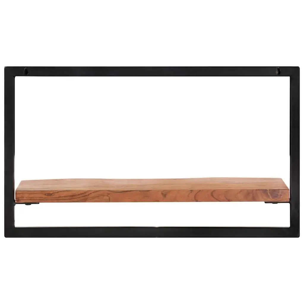 Wooden Wall Shelves Floating Storage Display 60 x 25 x 35 cm Brown Acacia 2 Piece