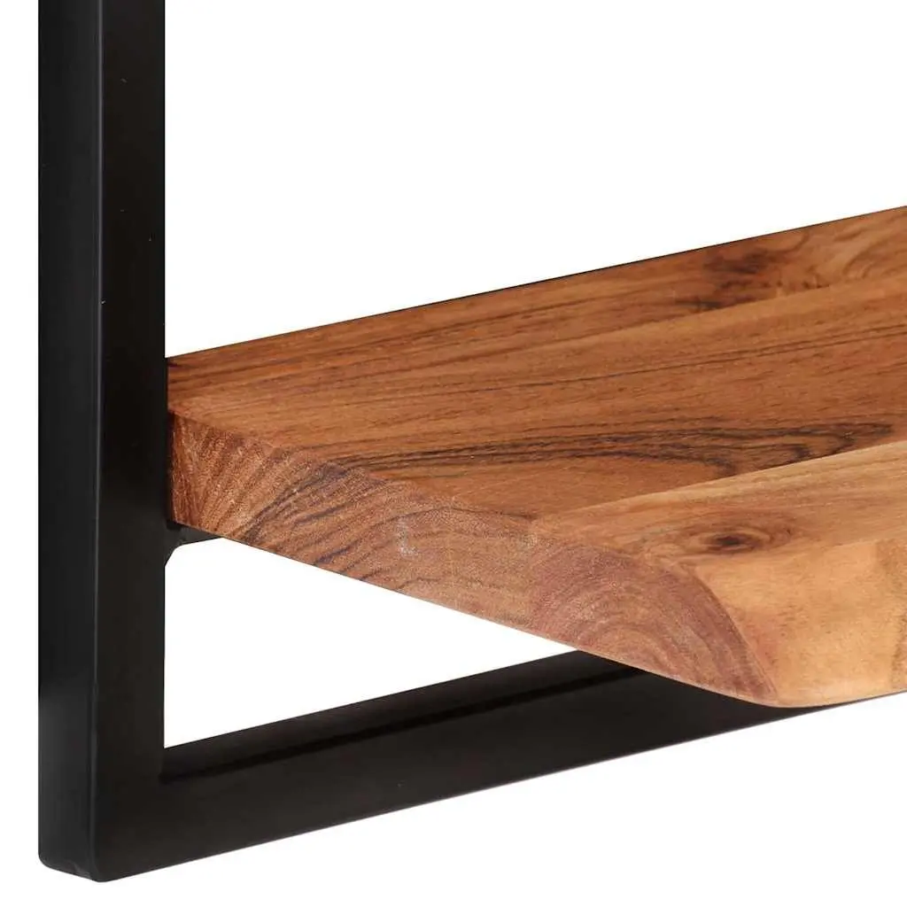 Wooden Wall Shelves Floating Storage Display 60 x 25 x 35 cm Brown Acacia 2 Piece