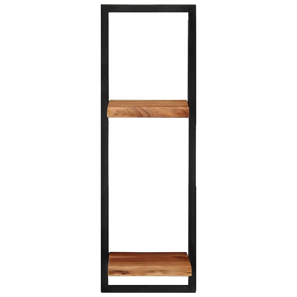 Wall Shelves Floating Storage Display 25 x 25 x 75 cm Brown Acacia 2 Pieces