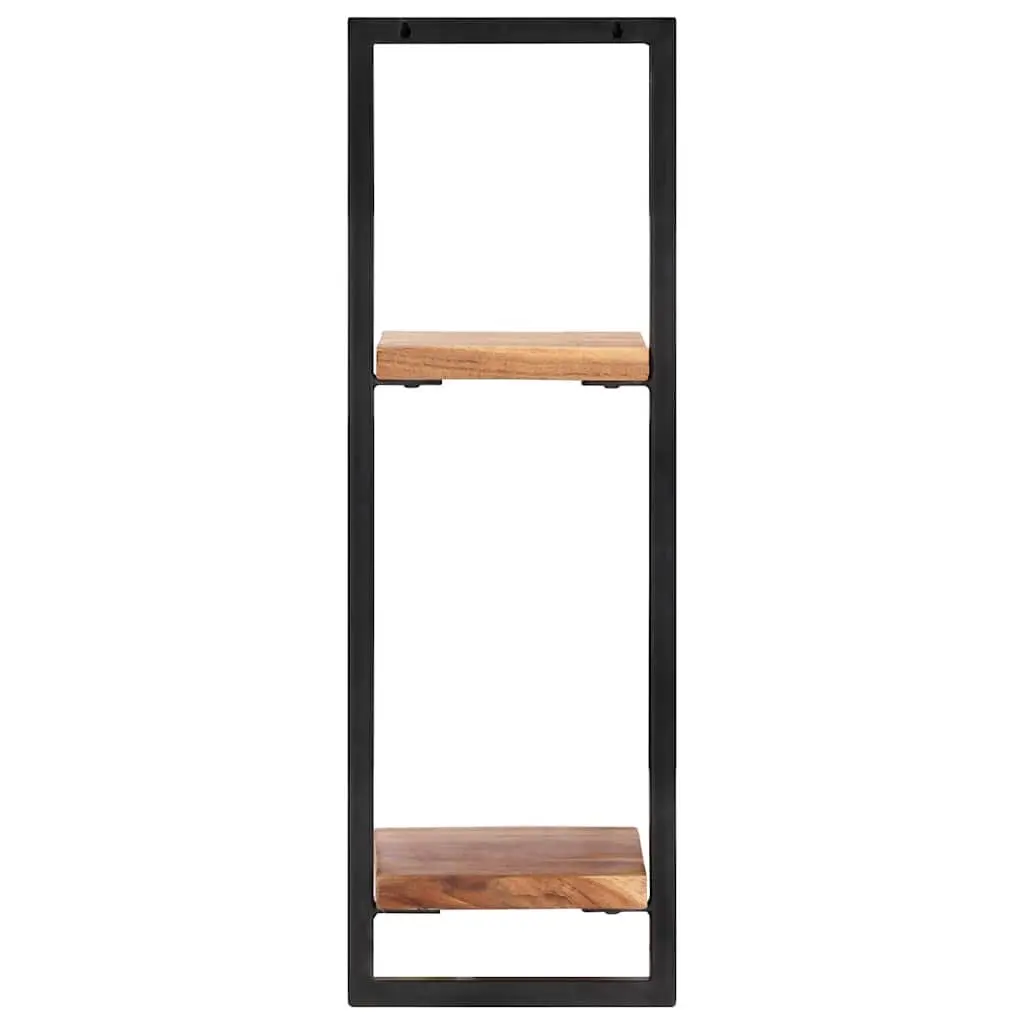 Wall Shelves Floating Storage Display 25 x 25 x 75 cm Brown Acacia 2 Pieces