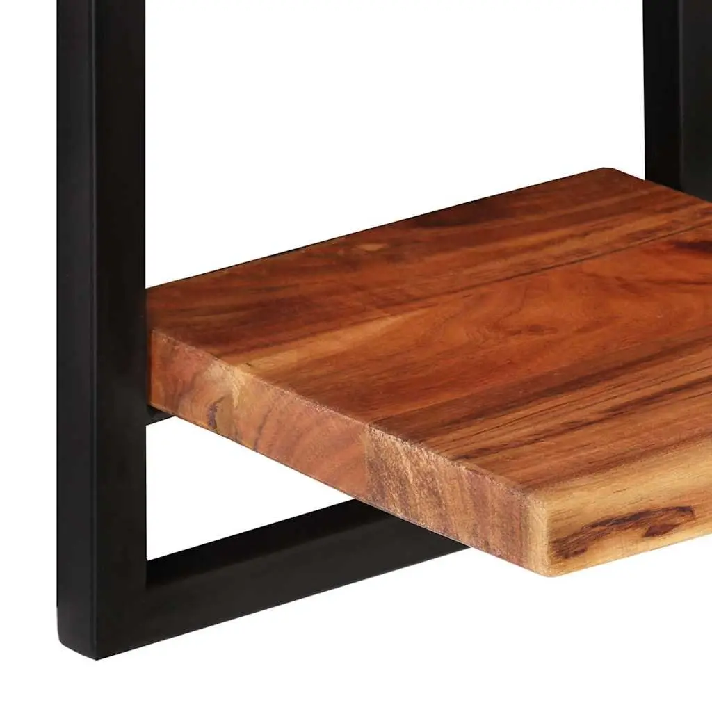 Wall Shelves Floating Storage Display 25 x 25 x 75 cm Brown Acacia 2 Pieces
