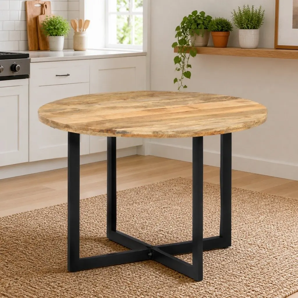 Dining Table Solid Mango Wood 110x75 cm Brown Kitchen Room Furniture Sturdy