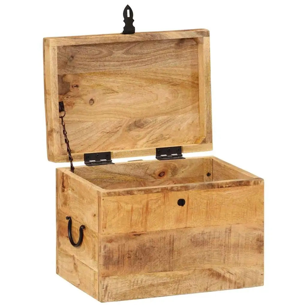 Storage Chest Antique Style Brown Solid Mango Wood 39x28x31cm