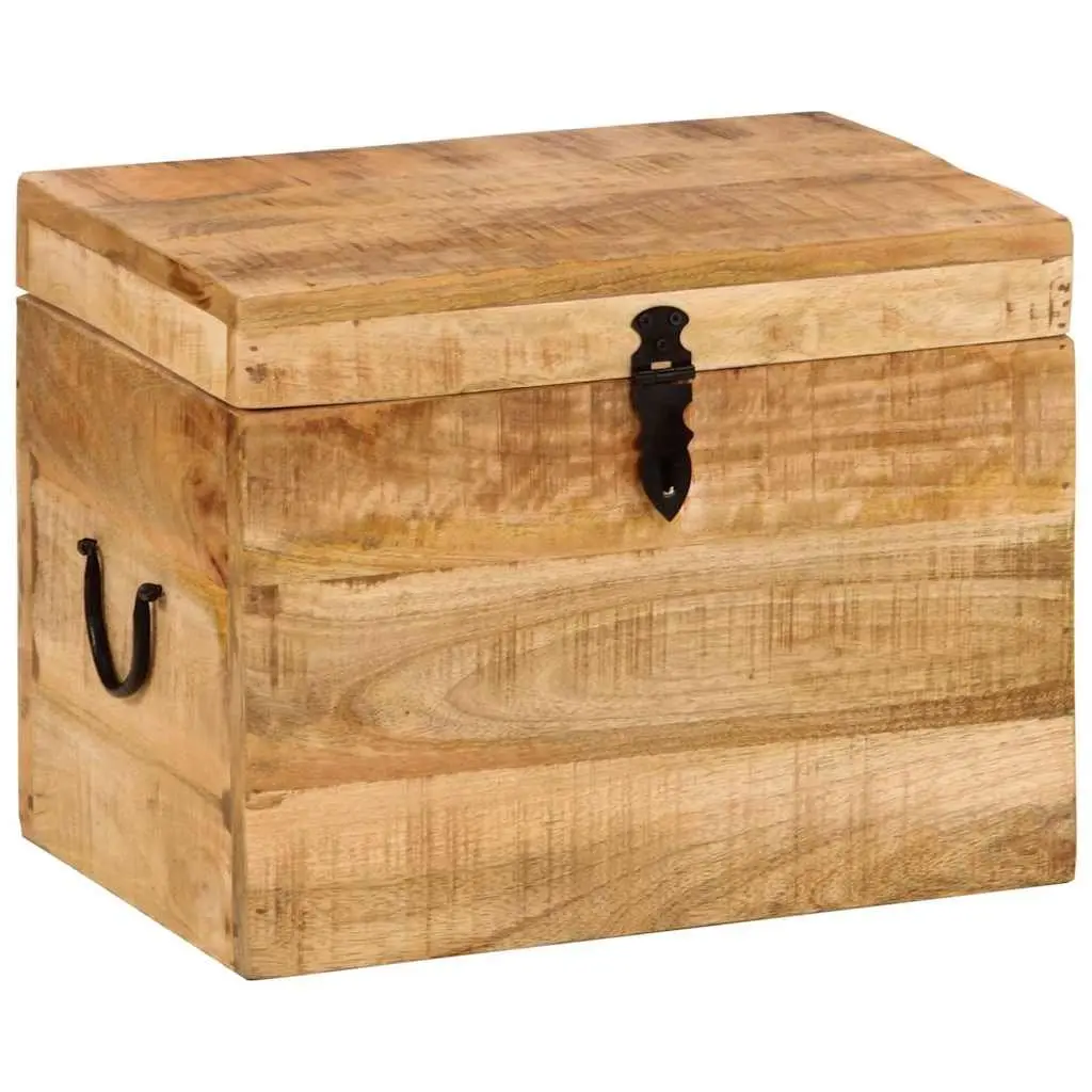 Storage Chest Antique Style Brown Solid Mango Wood 39x28x31cm