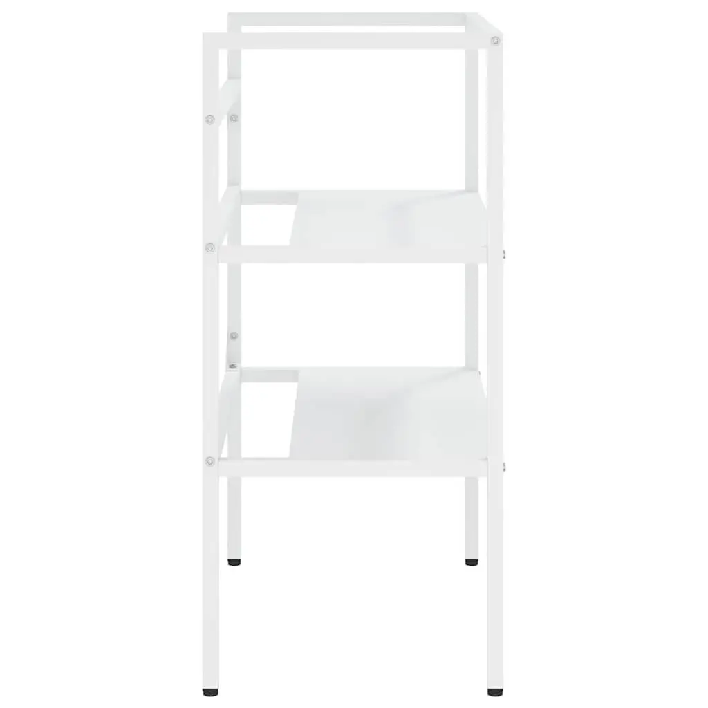 Bathroom Washbasin Frame White Storage Vanity Unit Iron Console Stand