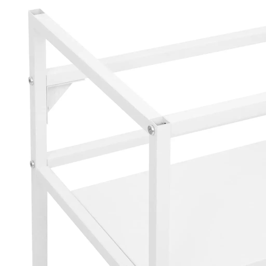 Bathroom Washbasin Frame White Storage Vanity Unit Iron Console Stand