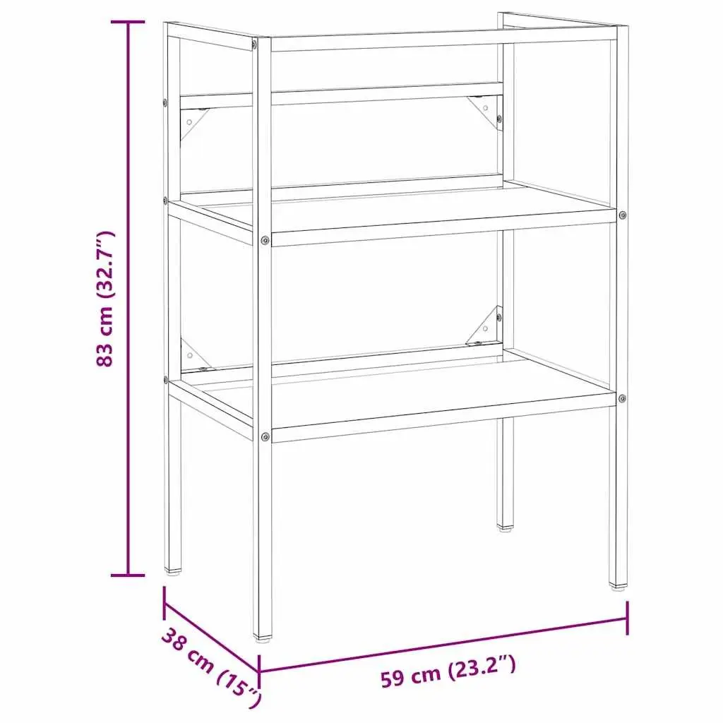 Bathroom Washbasin Frame White Storage Vanity Unit Iron Console Stand