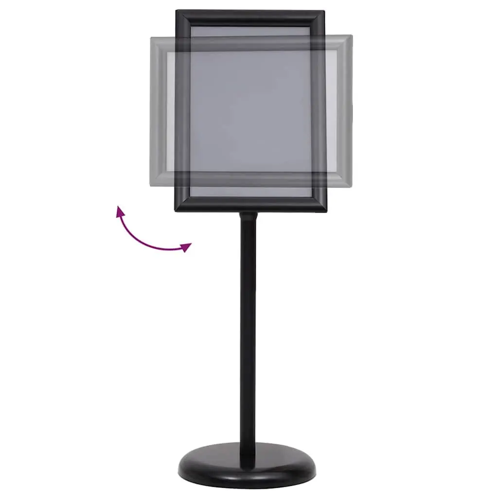 Poster Stand Height Adjustable 45 x 32.7 x 108 cm Black Aluminium Frame 2 Pieces