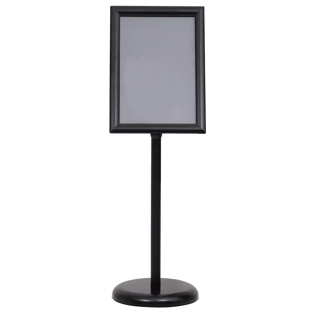 Poster Stand Height Adjustable 45 x 32.7 x 108 cm Black Aluminium Frame 2 Pieces