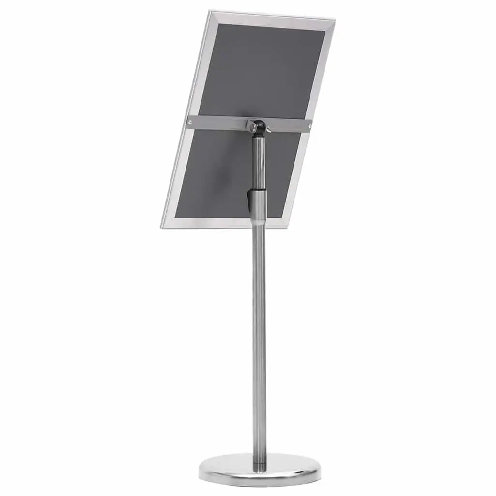 Poster Stand Height Adjustable Rotatable Silver 45 x 32.7 x 108 cm 2 Piece