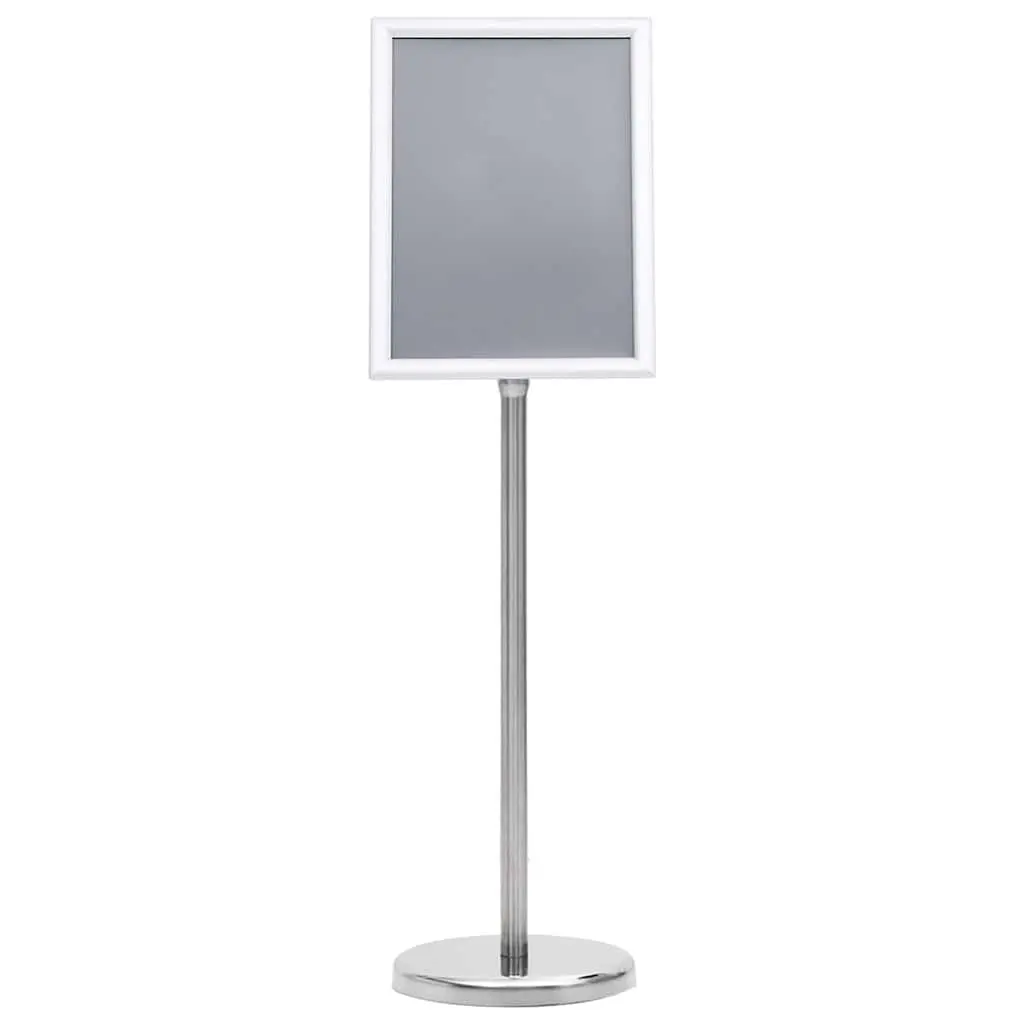 Poster Stand Height Adjustable Rotatable Display Aluminum Frame Silver 2 Pack
