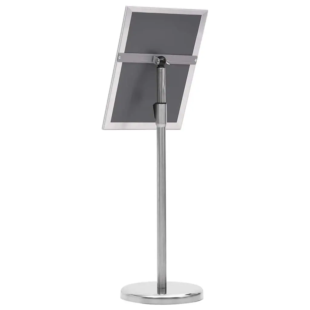 Poster Stand Height Adjustable Rotatable Display Aluminum Frame Silver 2 Pack