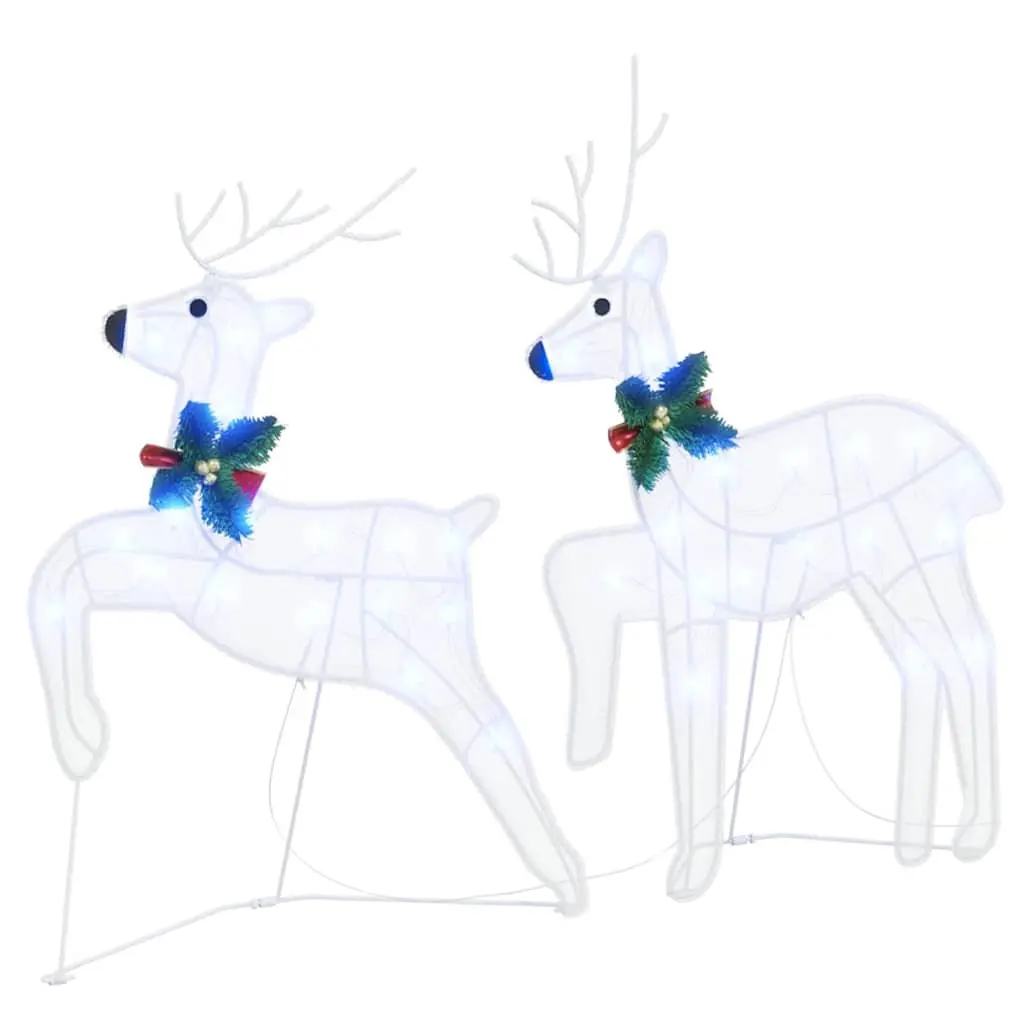 LED Reindeer Decorations Indoor 5 Piece White Fabric Art Deco