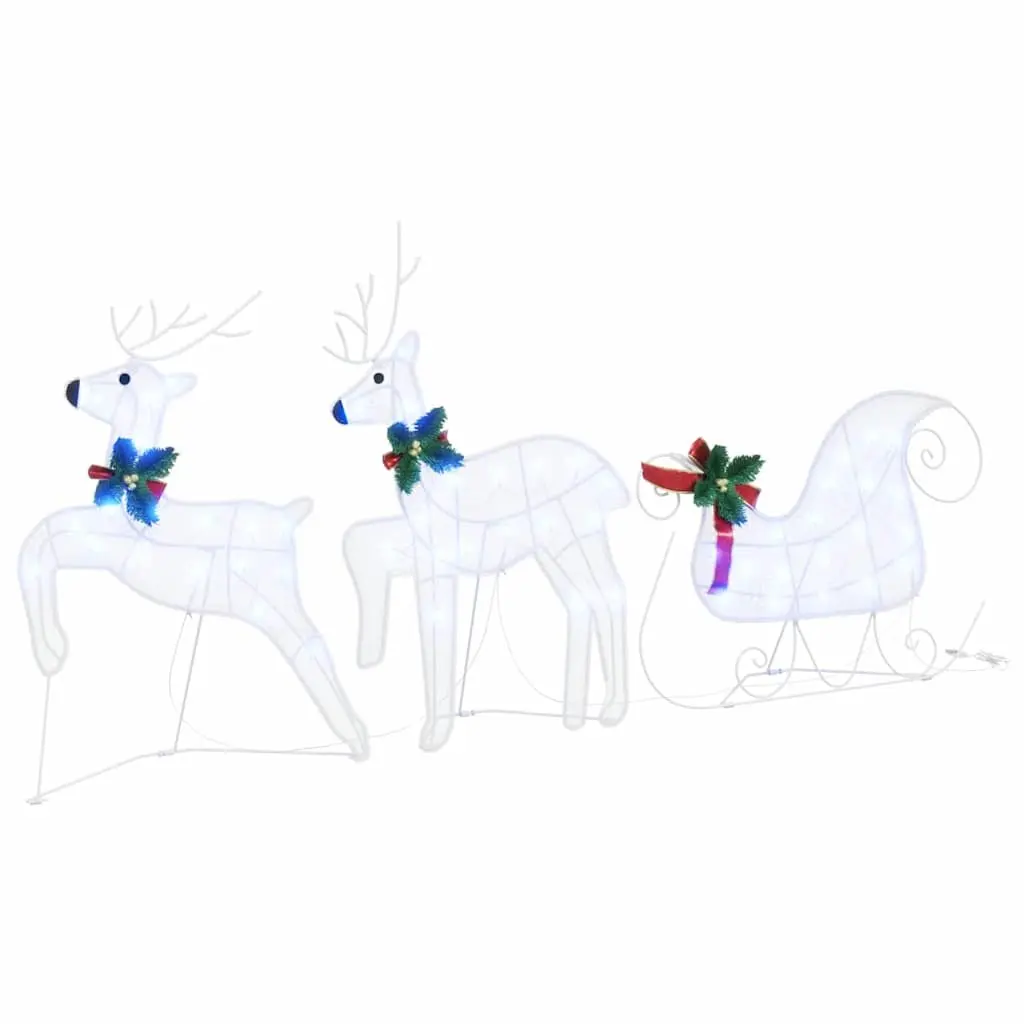 LED Reindeer Decorations Indoor 5 Piece White Fabric Art Deco
