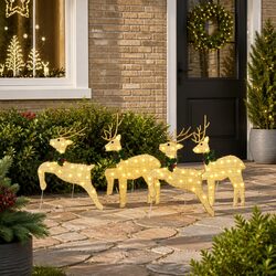 Quality Gold LED Reindeer Decorations for a Festive Touch