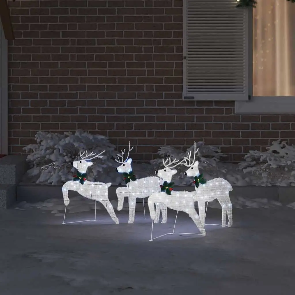 LED Reindeers Holiday Decorations 4 Piece Silver Art Deco Indoor Outdoor