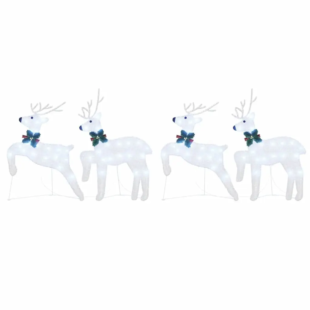 LED Reindeers Holiday Decorations 4 Piece Silver Art Deco Indoor Outdoor